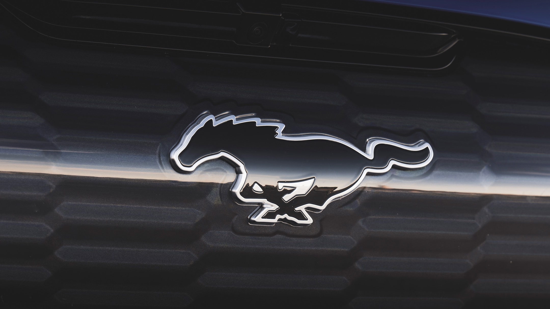 Close-up van Ford Mustang-logo