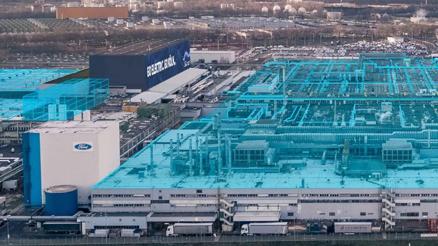 Vogelperspectief van de Ford-fabriek