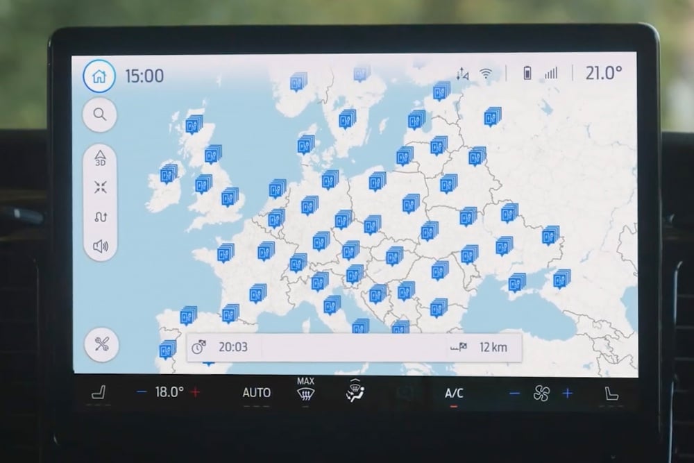 BlueOval charge network map Europe