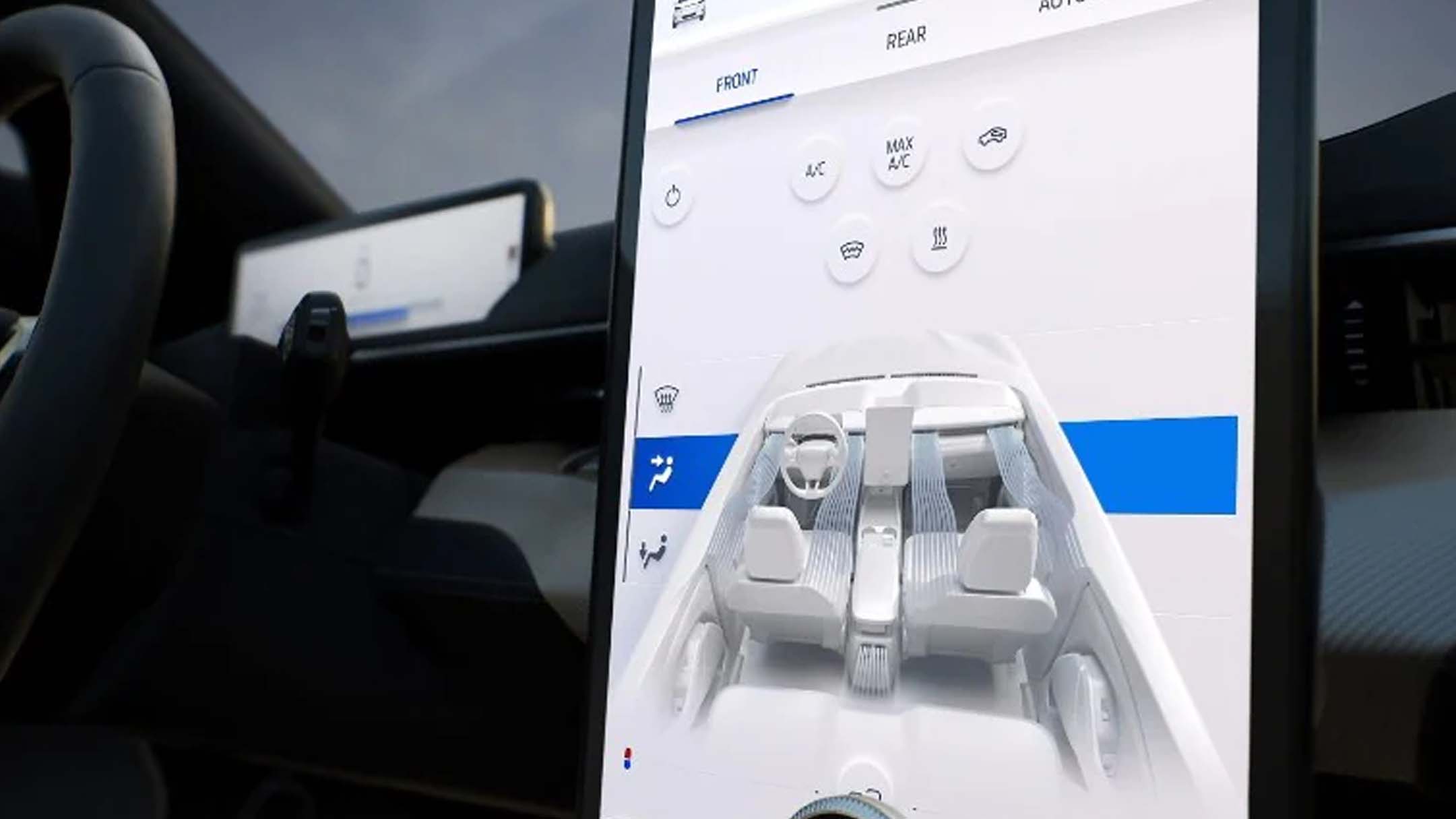 Scheme of the car on the phone screen 