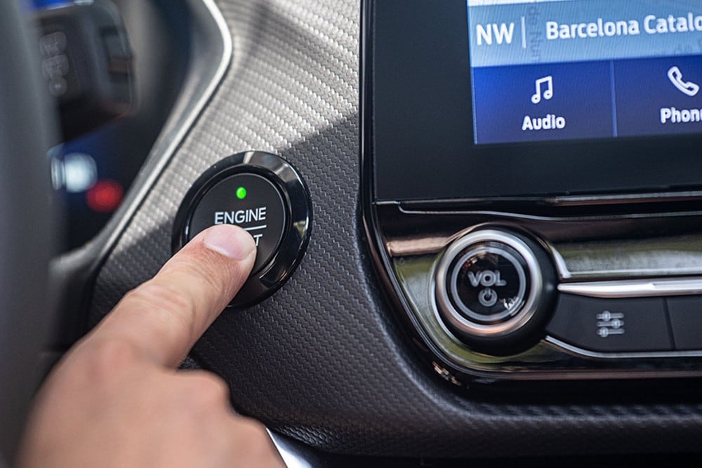 Start/stop-knop op het dashboard