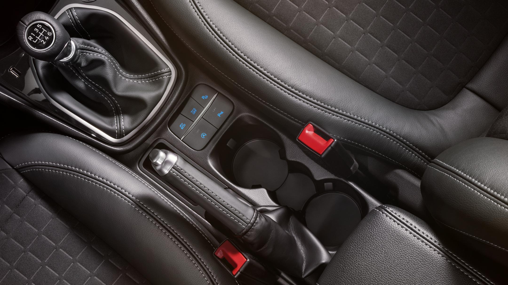 Ford Fiesta ST-Line interior transmission close up