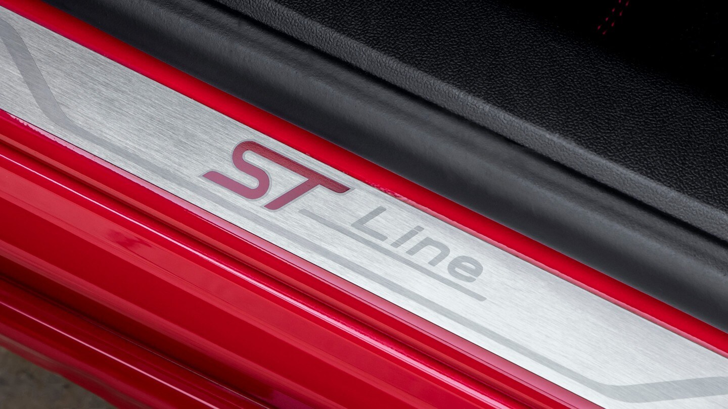 Ford ST-Line badge interior trim close up