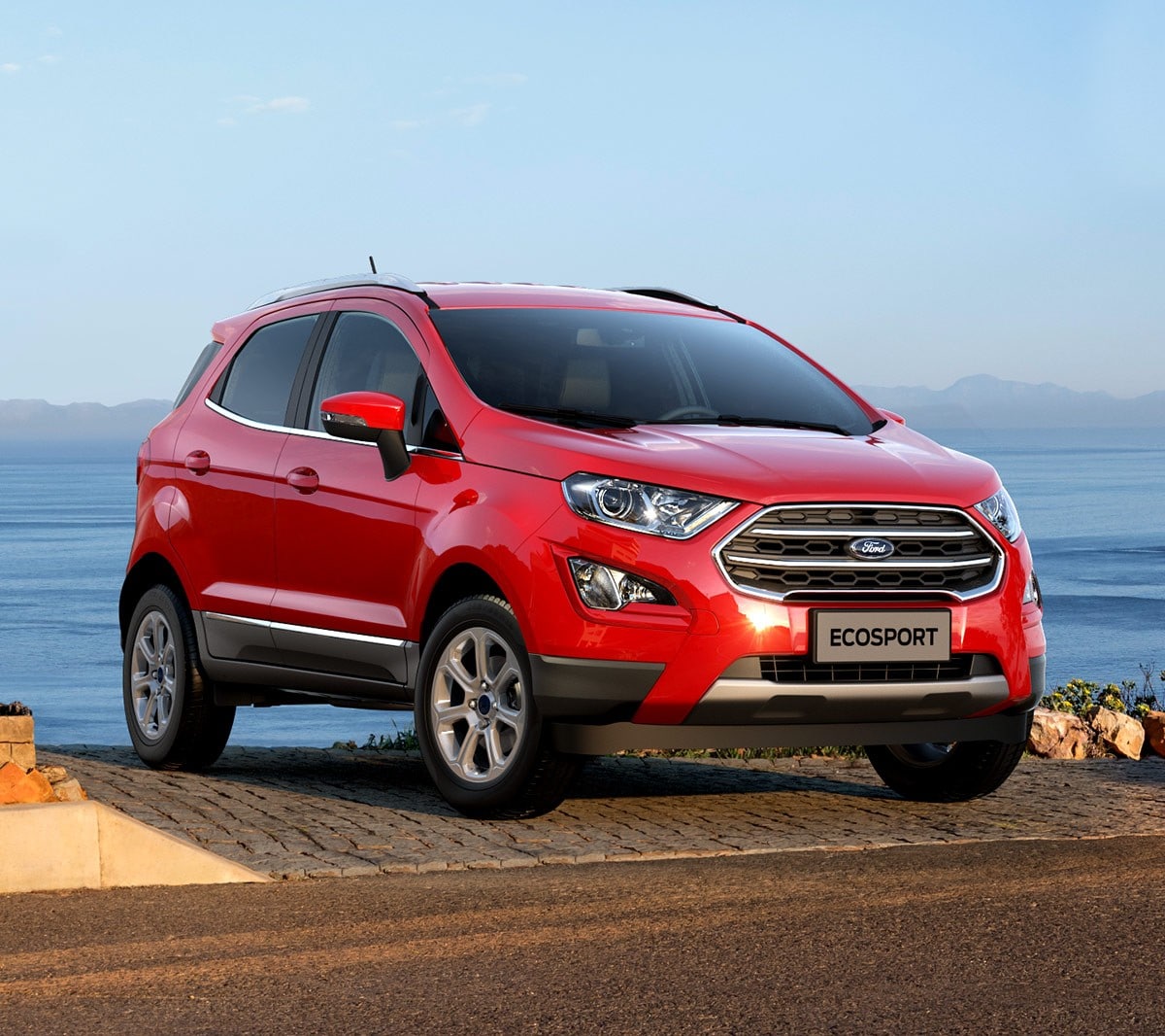 Red Ford EcoSport driving