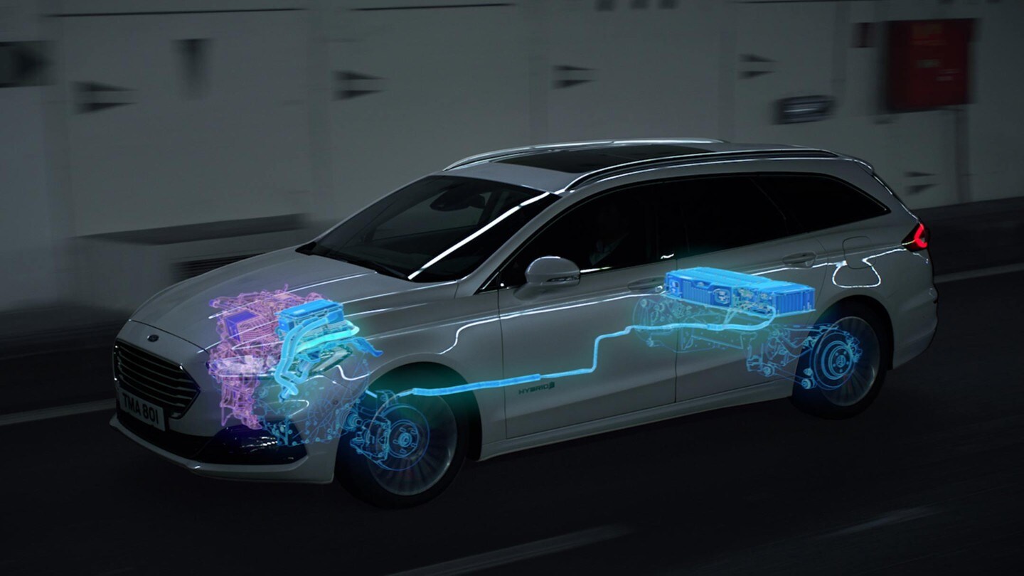Ford Mondeo diagram showing hybrid technology within