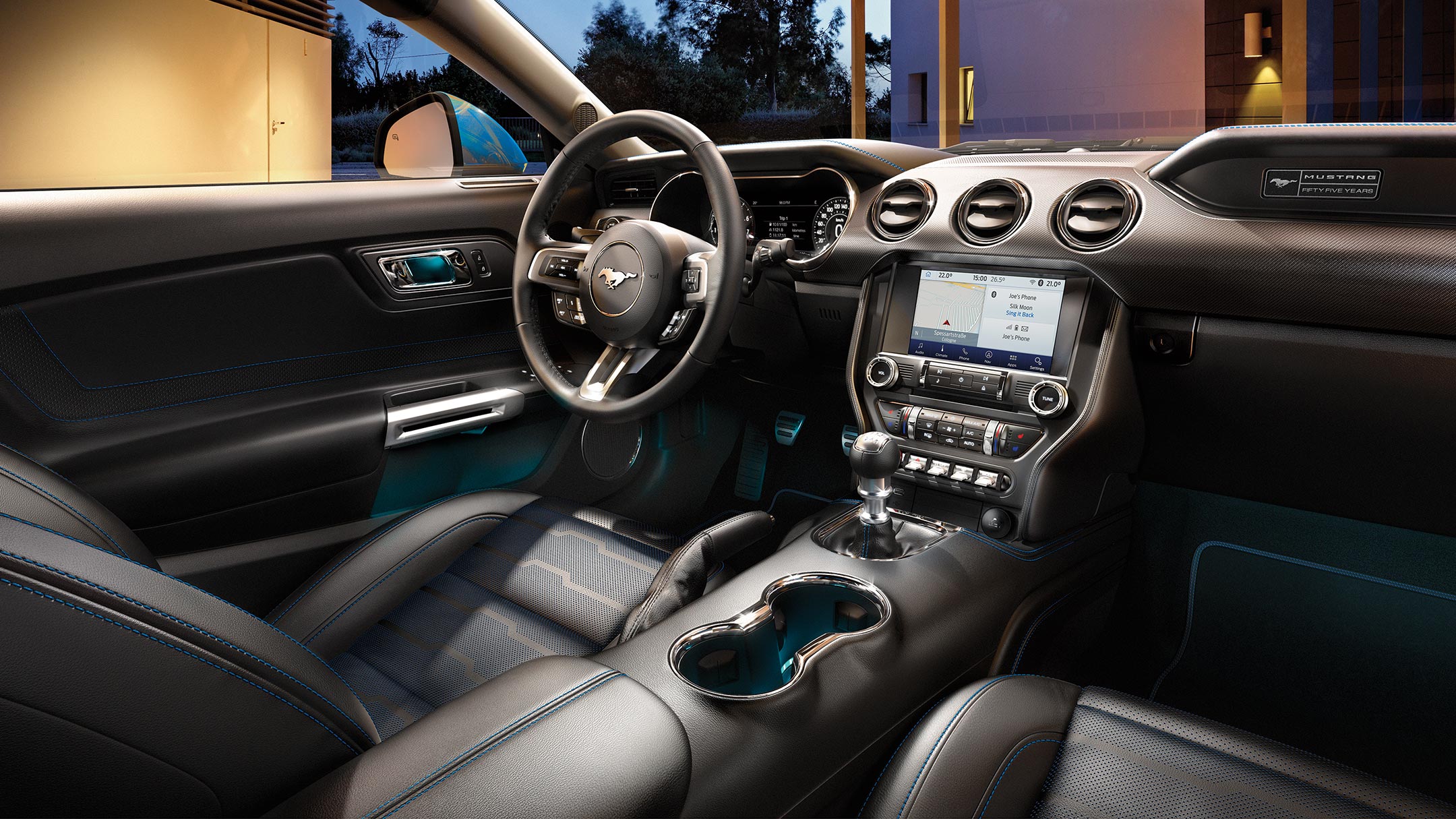 Het interieur van de Mustang GT