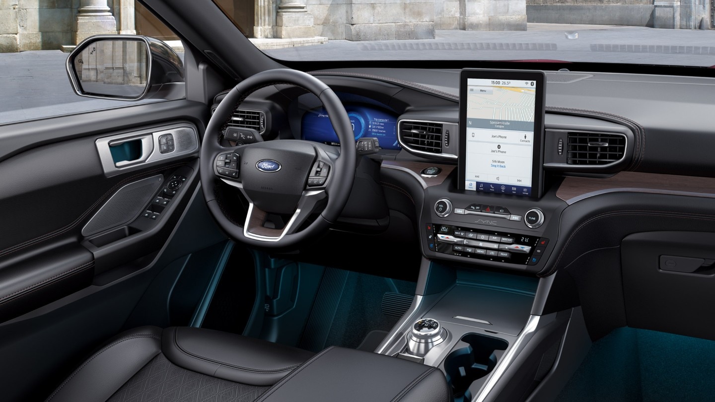 Het interieur van de Ford Explorer