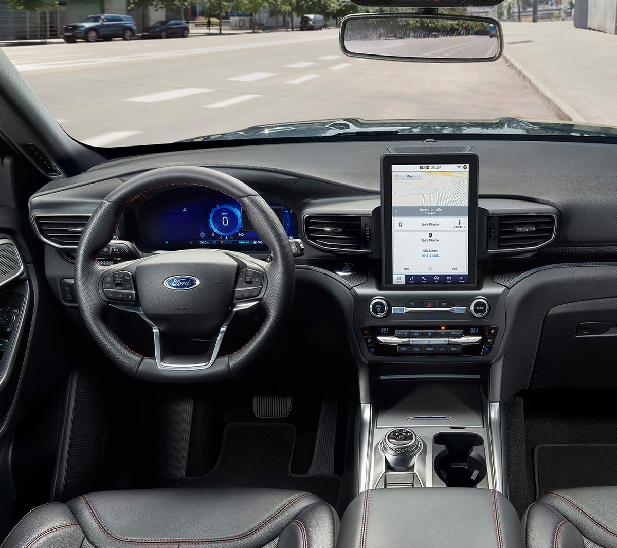 Het interieur van de Ford Explorer