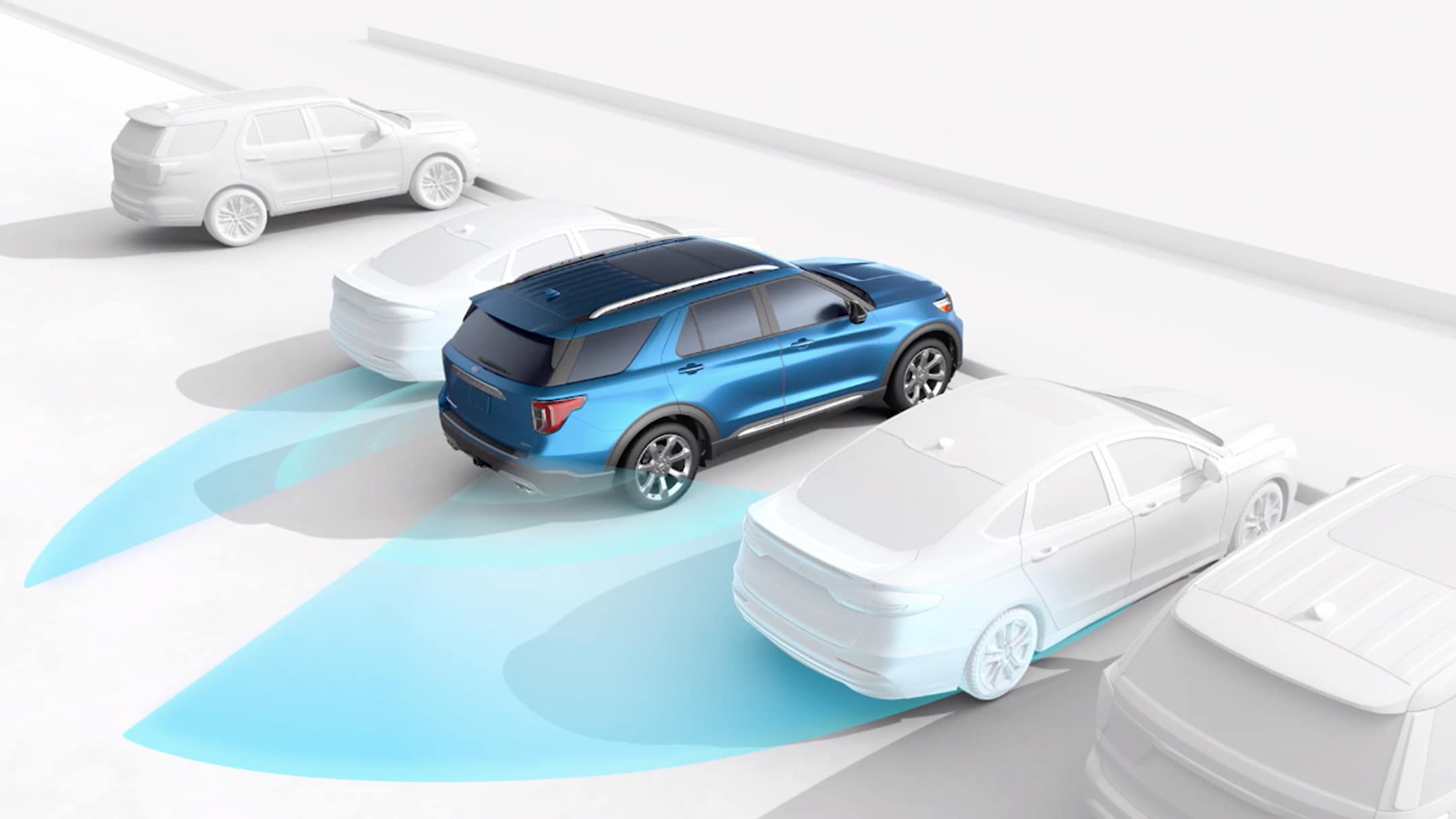 Ford Explorer animation of Blind spot info system