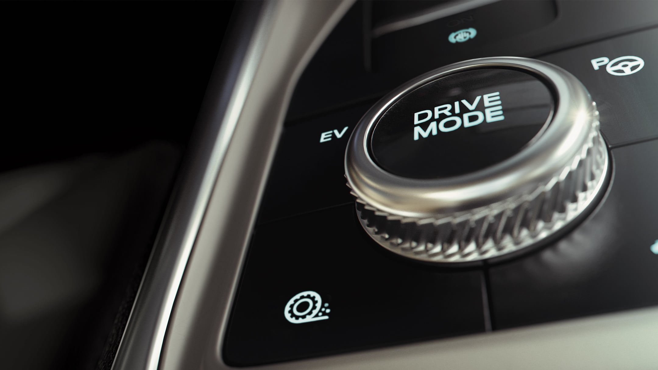 Ford Explorer drive mode button close up