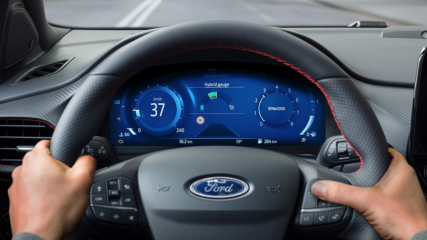 Het dashboard van de Ford Puma