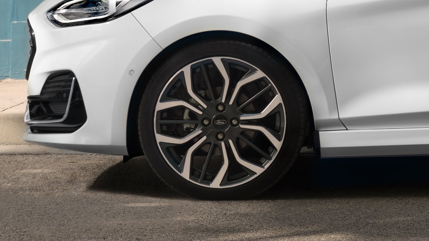 Ford Fiesta front wheel close up