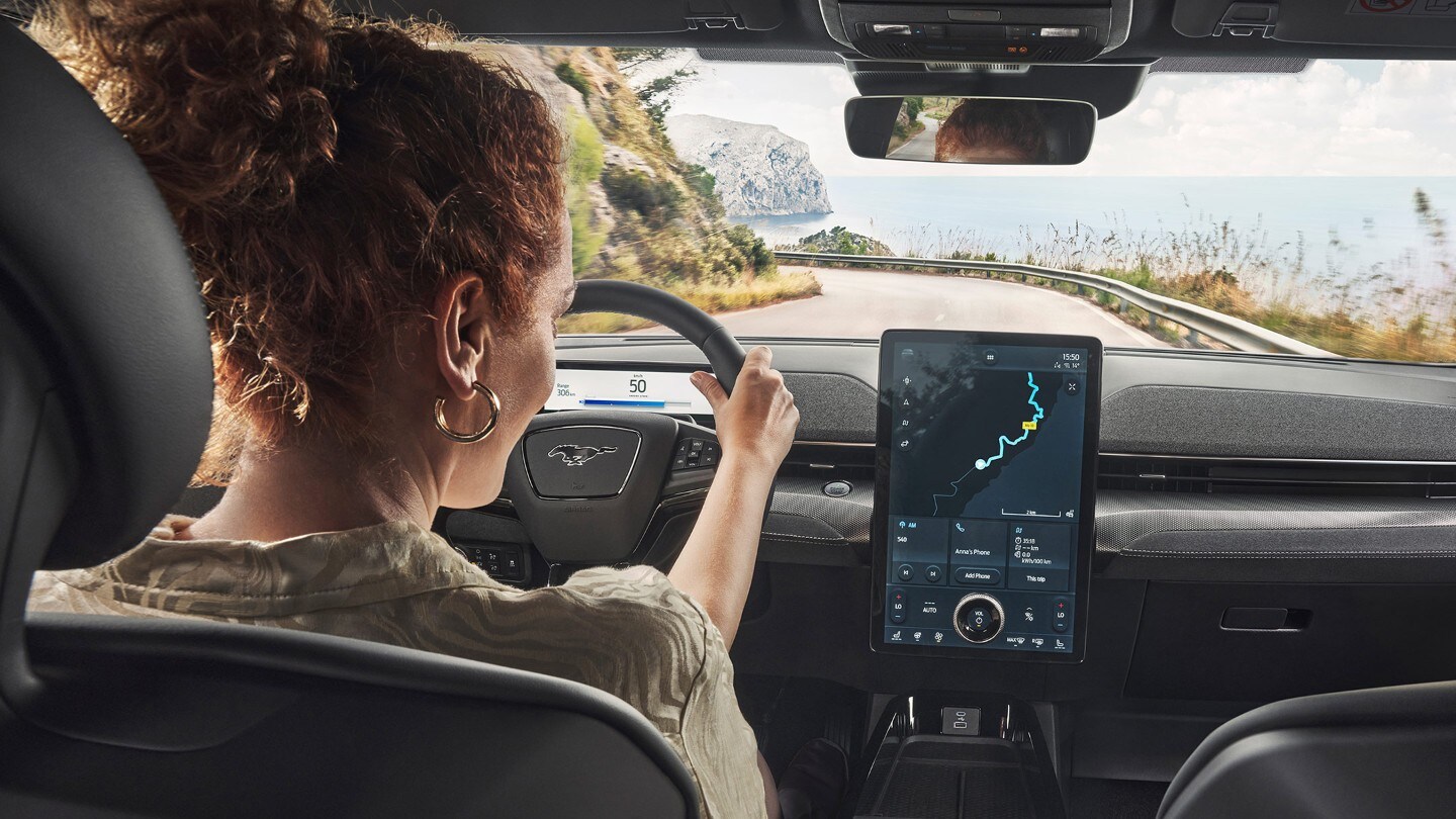 Ford Mustang Mach-E interior view of wireless charging