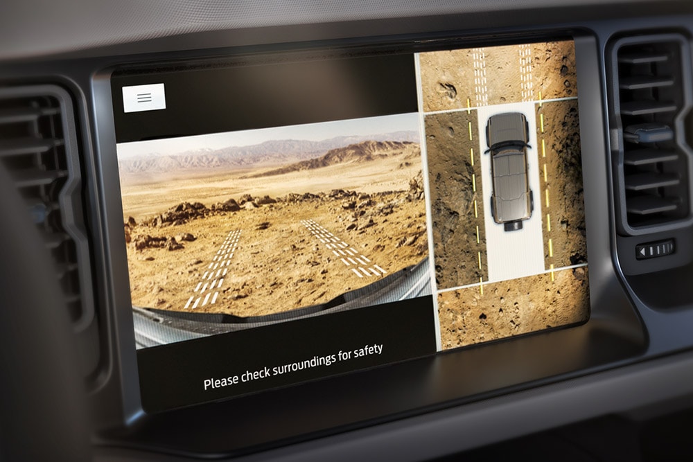 A close up on the Ford Bronco SYNC 4 connected touchscreen.