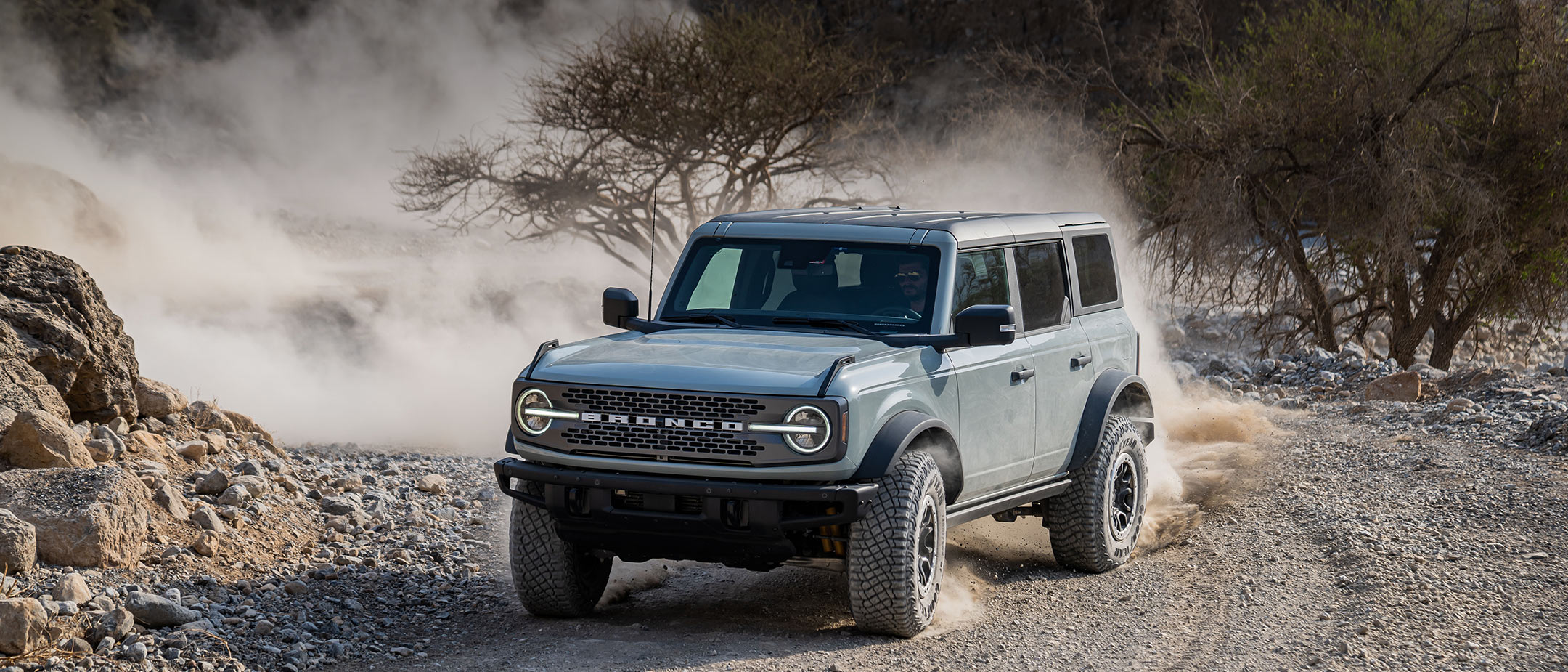Ford Bronco driving off-road
