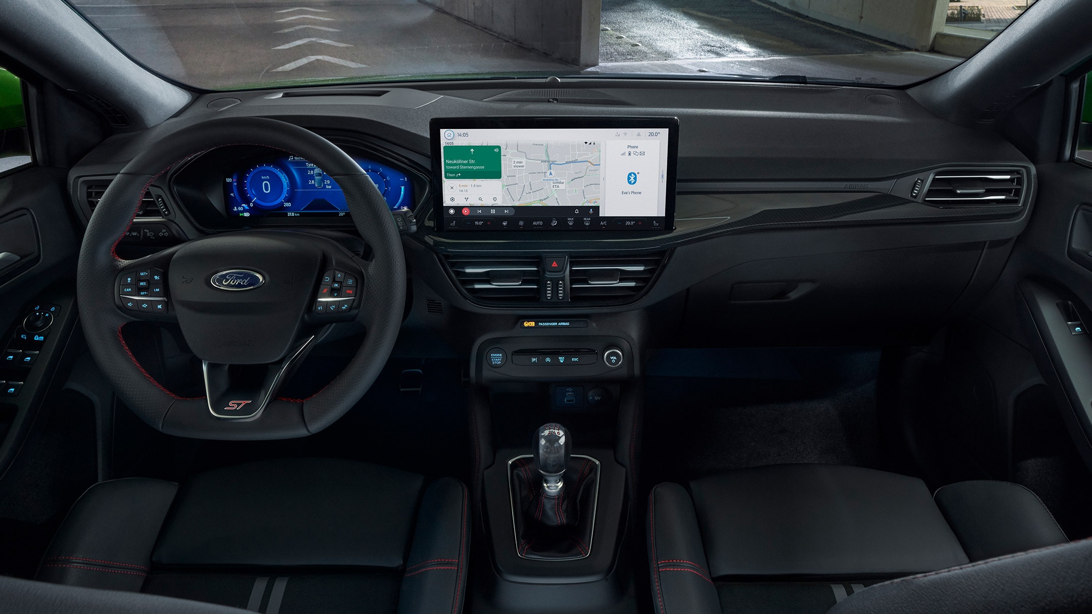 Interior view of Focus ST showing the dashboard