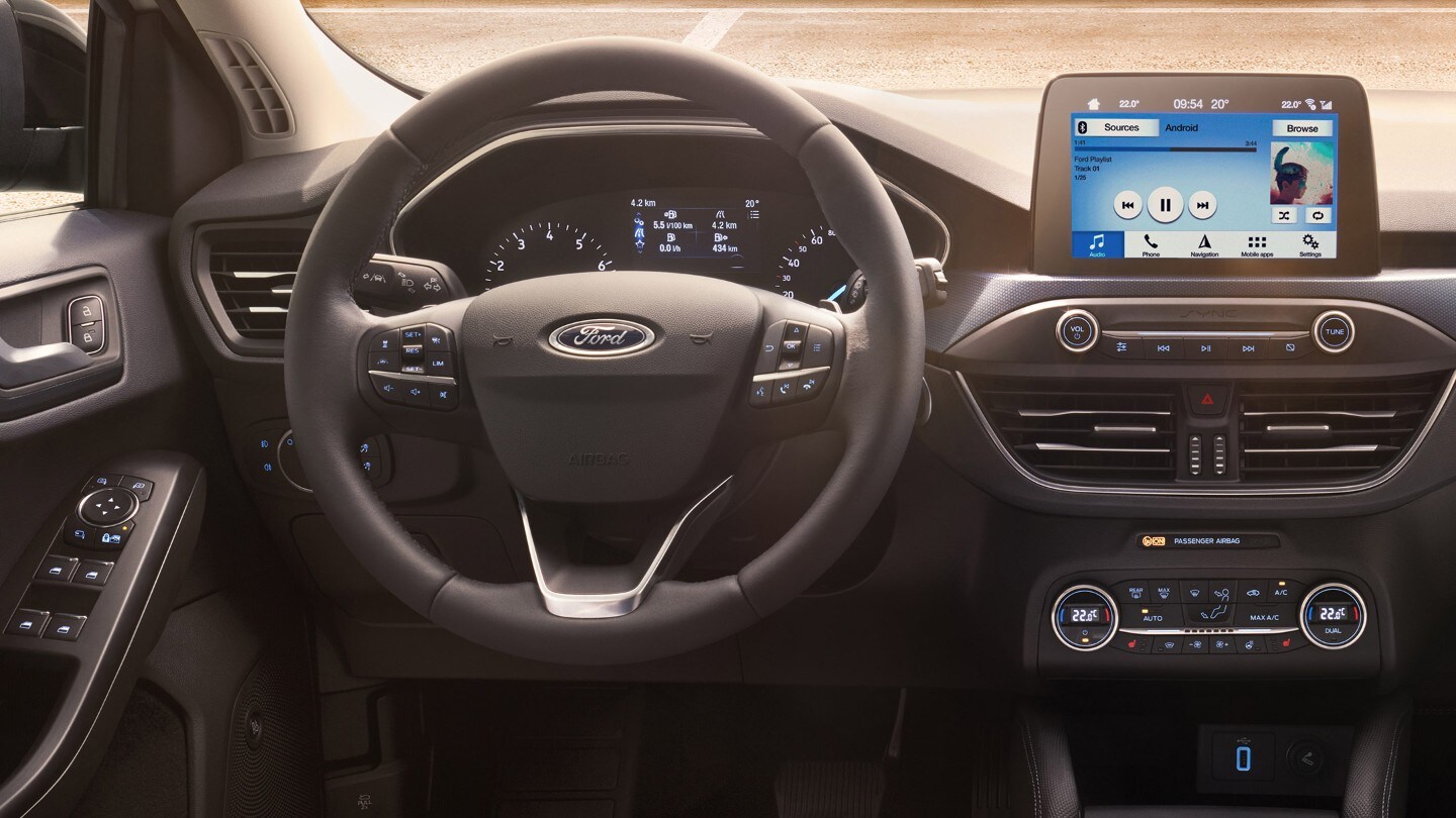 Ford Active Range close up interior with steering wheel