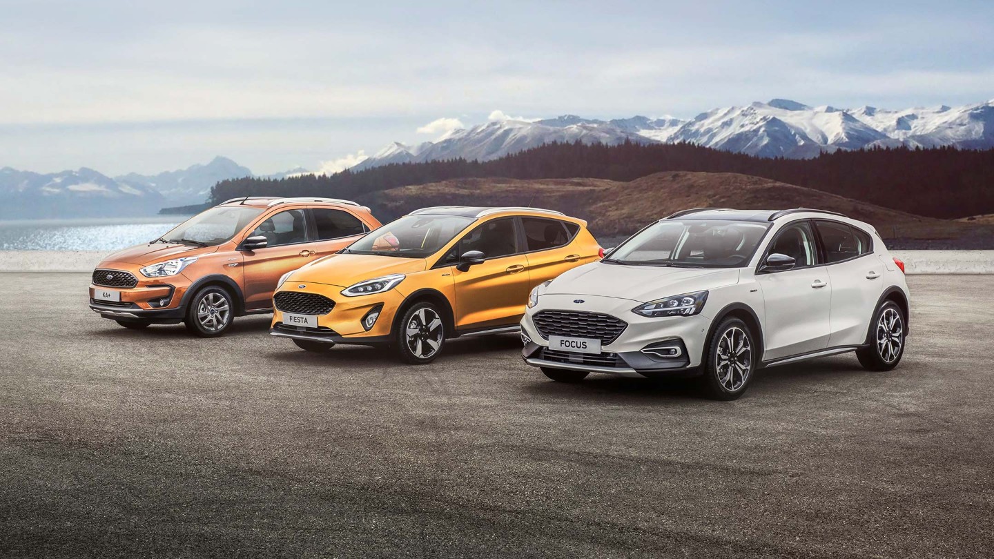 Three cars from Ford active range