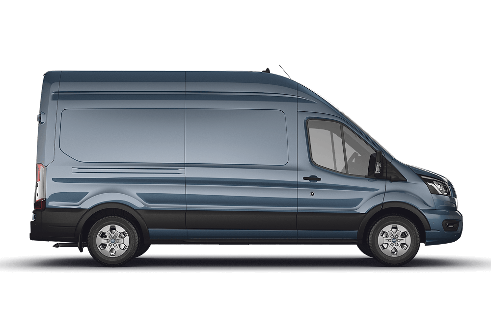 Zijaanzicht van een Ford Transit
