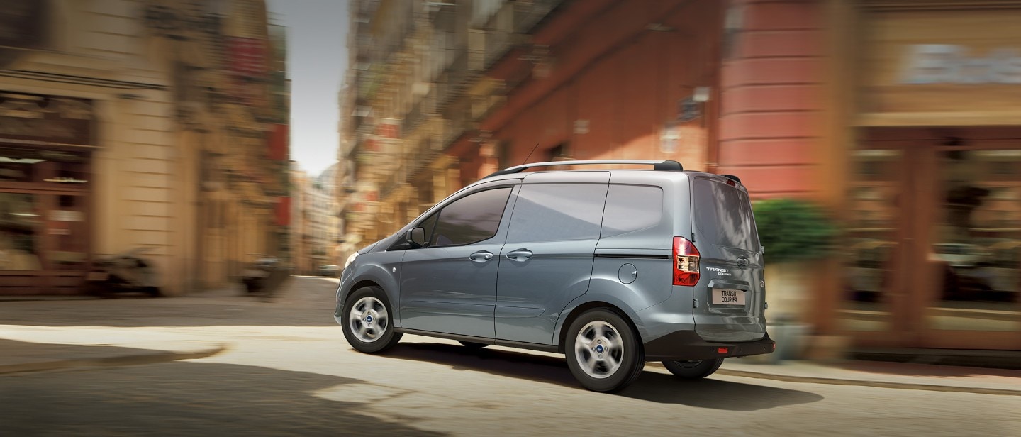 New Ford Transit Courier parked in city street