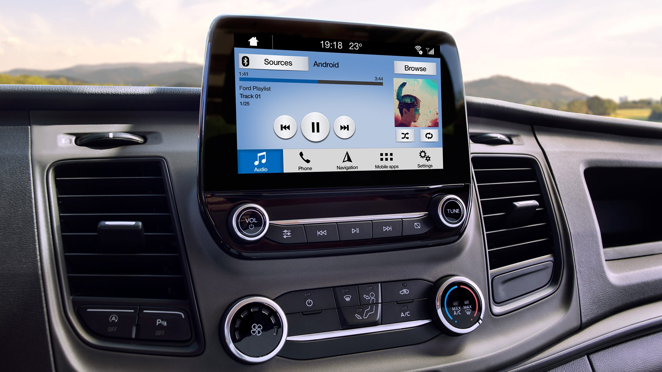 Infotainment in de Transit Custom Platinum