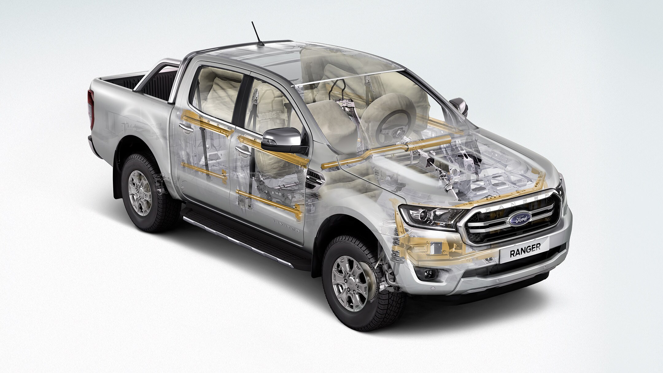Ford Ranger skeleton with airbag graphic