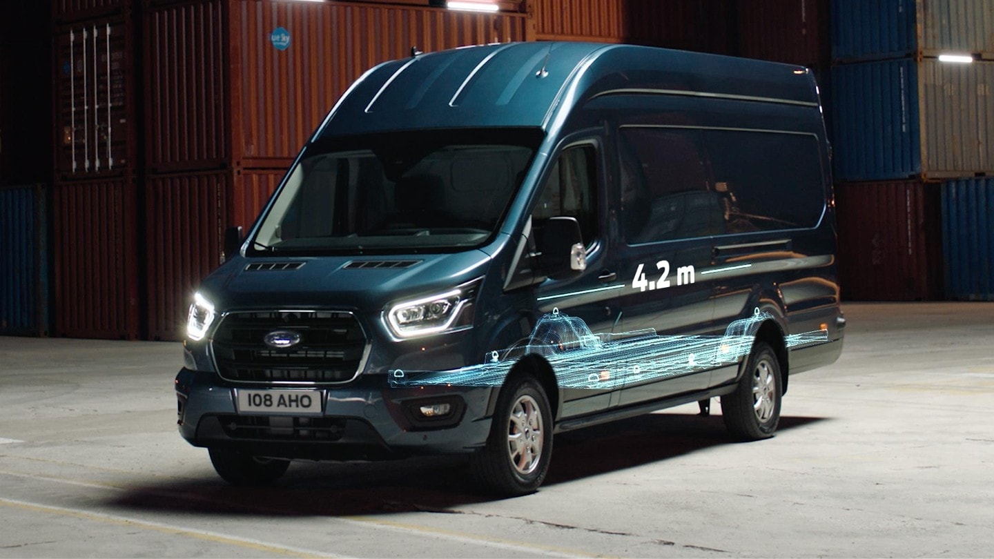 De Ford Transit vooraanzicht