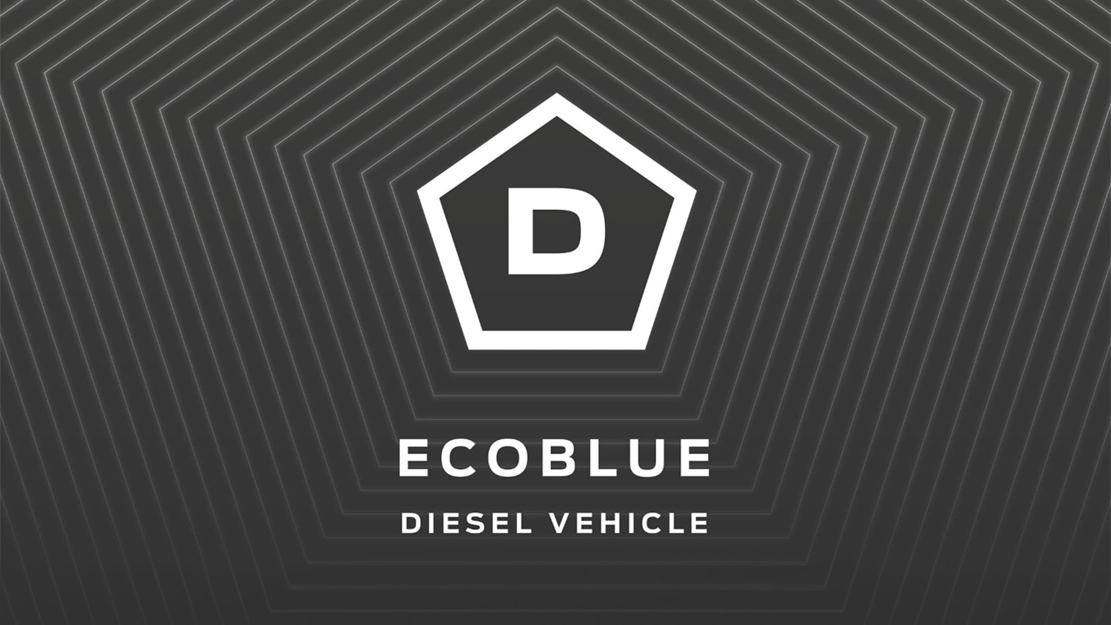 Logo van een EcoBlue dieselvoertuig.