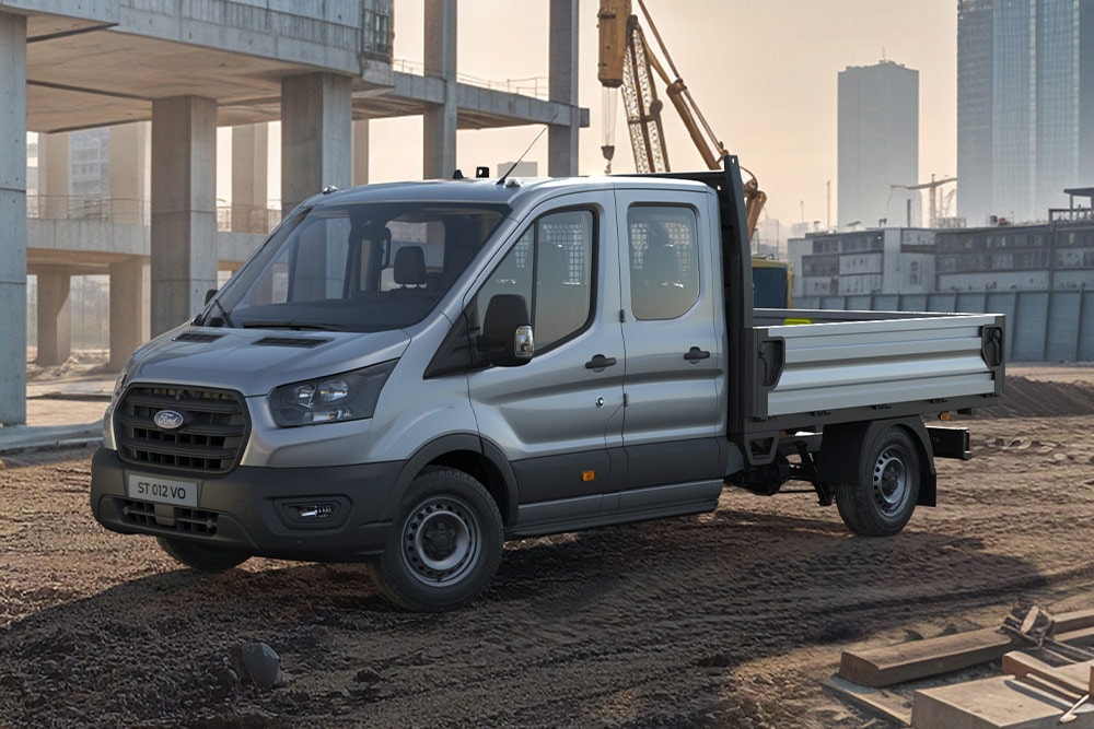 Ford Transit Chassis Cab parked on an industrial estate.