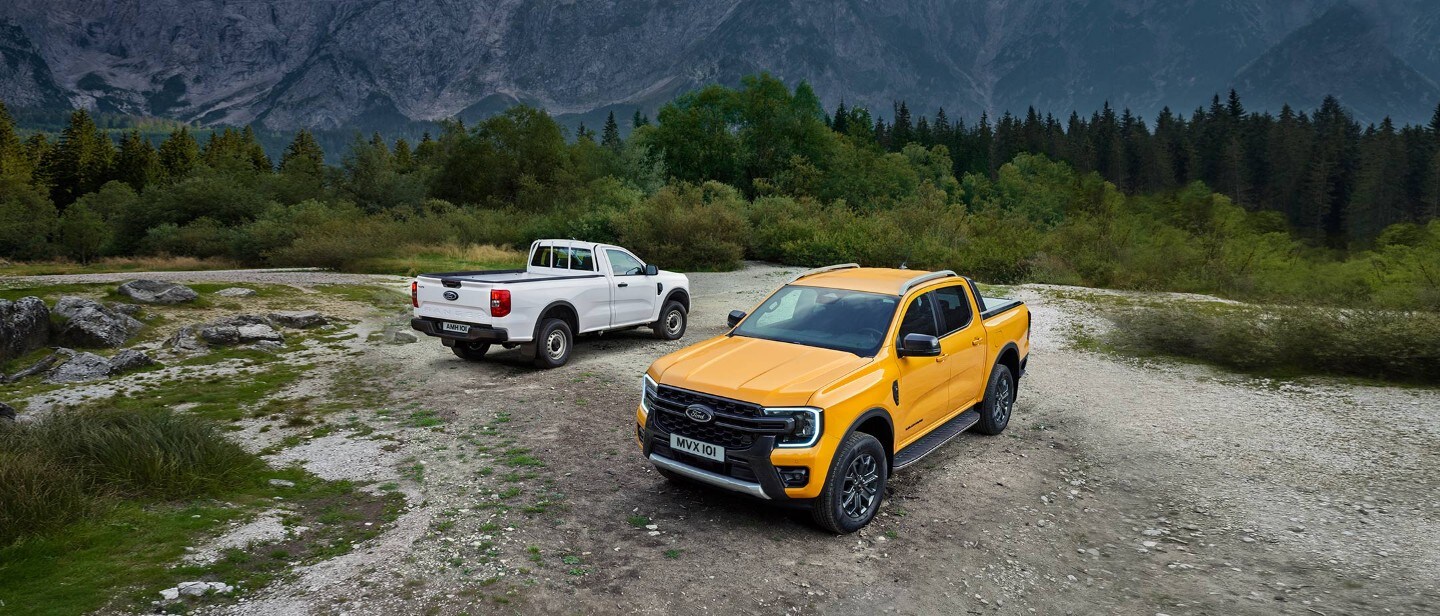 Two Ford Ranger MS-RT passing each other on the road