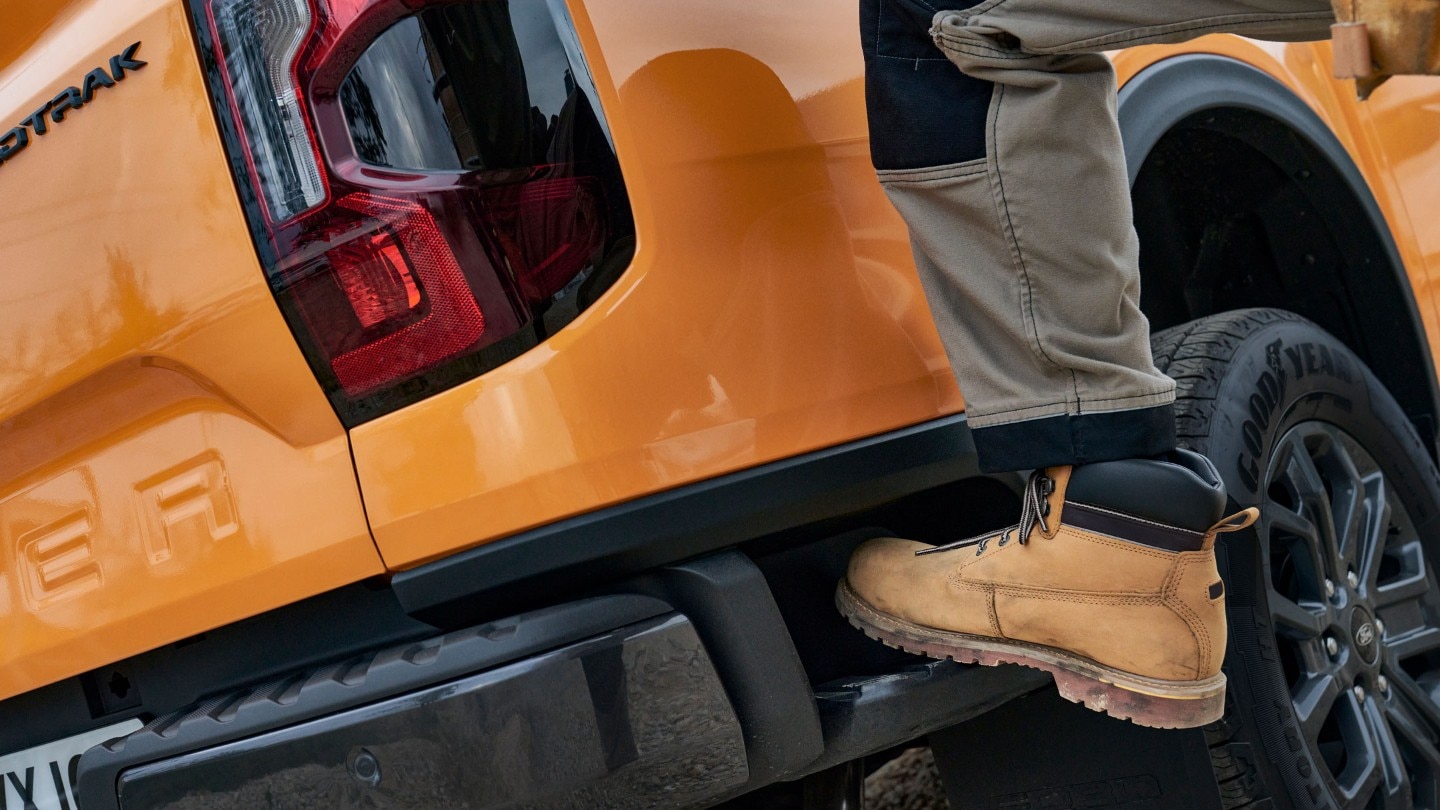 All-New Ford Ranger rear box step in use