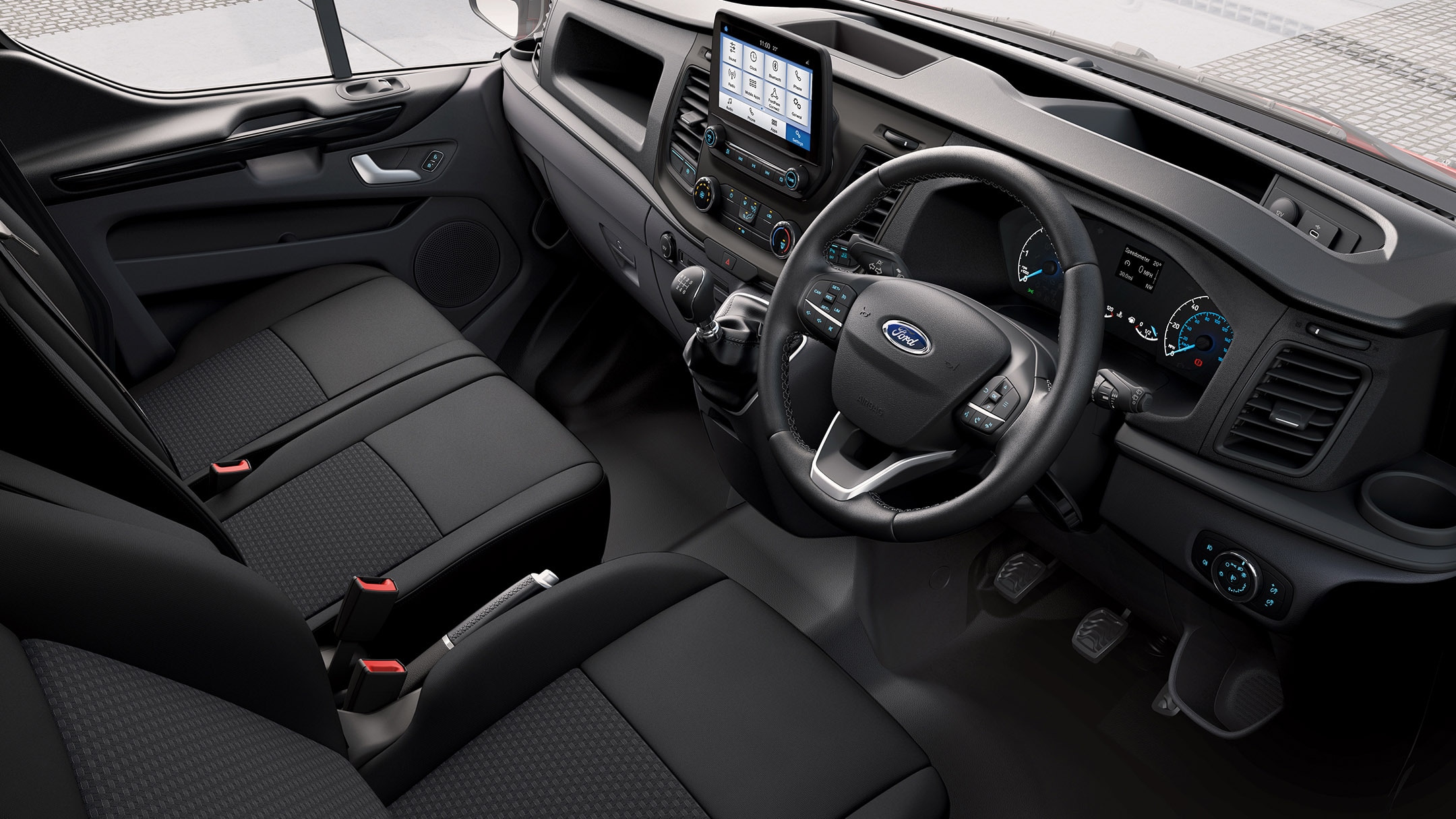 Riom interieur in de Ford Transit Chassis Dubbele Cabine 