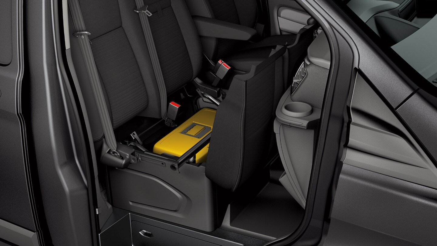Hangige opbergplekken in de Ford Transit Custom Dubbele Cabine